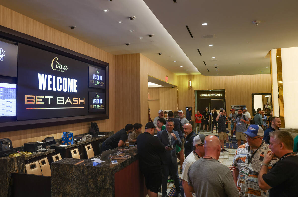 Bet Bash, a sports gambling convention, at Circa hotel-casino in Las Vegas, Wednesday, Aug. 7, ...