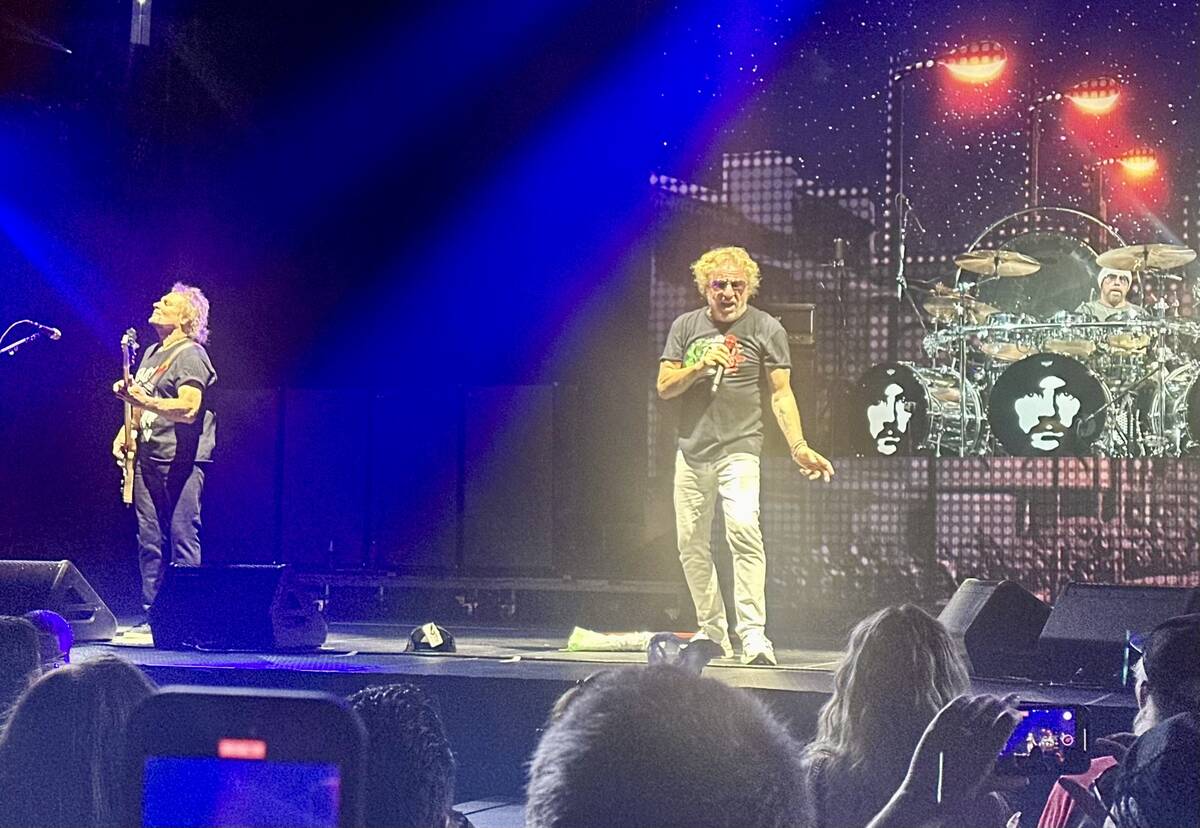 Sammy Hagar and Michael Anthony perform on the "Best Of All Worlds" tour at MGM Grand Garden on ...