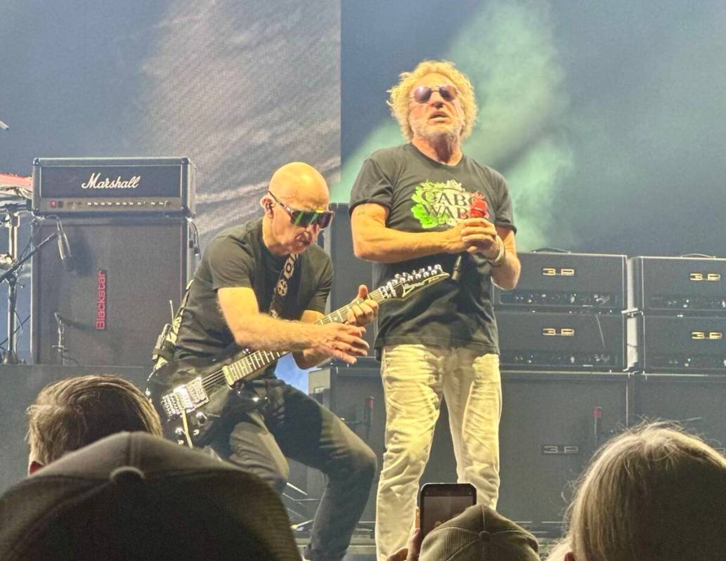 Sammy Hagar and Joe Satriani perform on the "Best Of All Worlds" tour at MGM Grand Garden on Fr ...