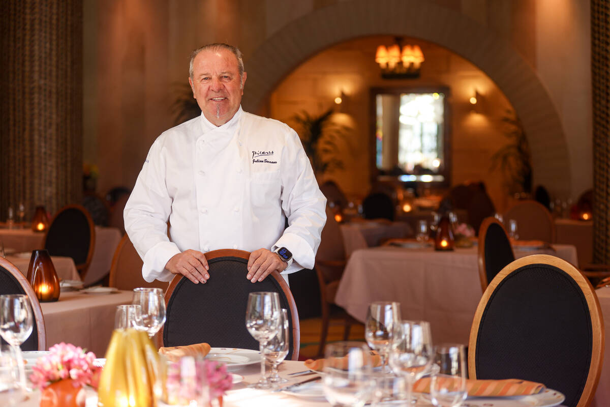 Chef Julian Serrano poses for a portrait at Picasso at the Bellagio hotel-casino in Las Vegas, ...