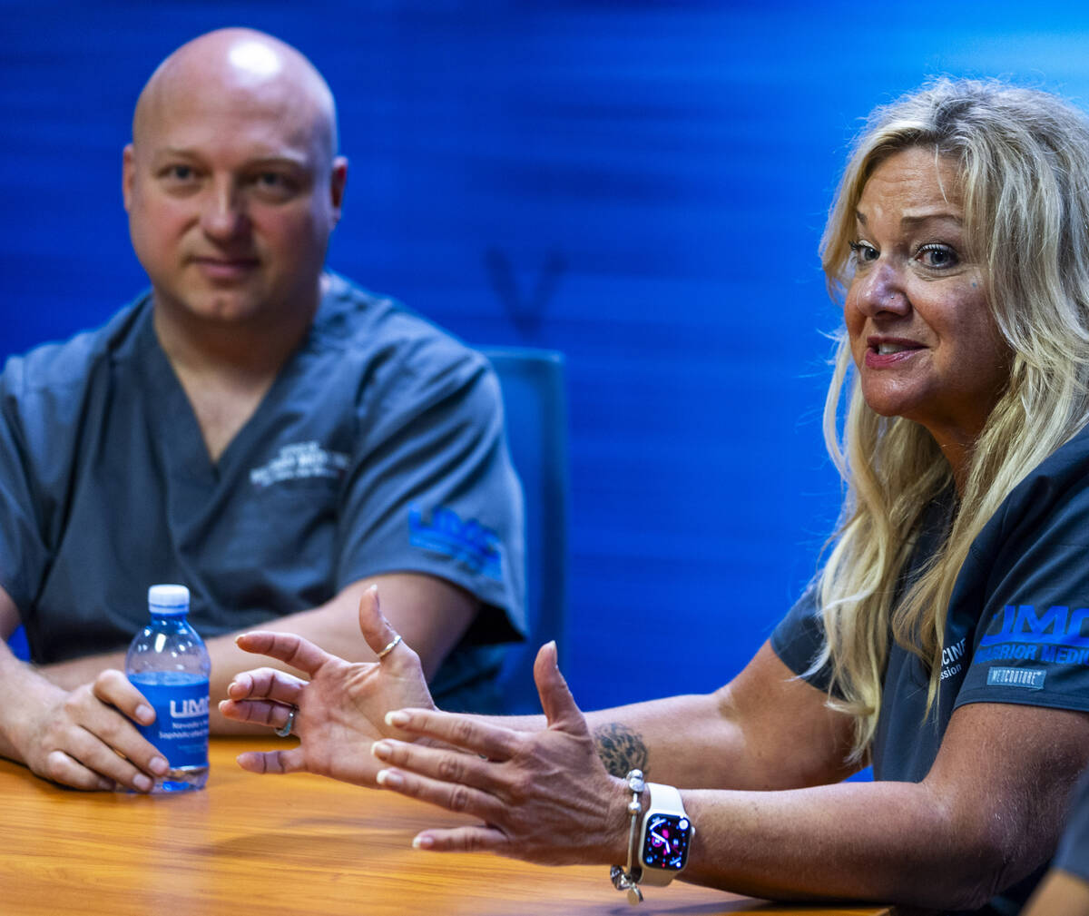 Retired Chief Master Sgt. Nikki Owens with Col. Jeremy Kilburn, speaks on her role as the deput ...