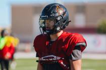 Somerset-Losee quarterback Robert Olivieri is seen during a football practice at Somerset Acade ...