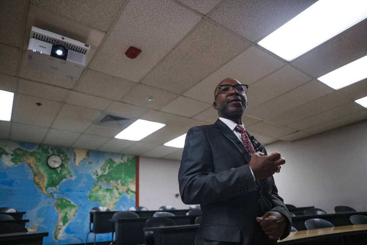 Musa Pam, vice president for facilities management, speaks to the media during a tour of Beam H ...