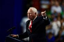 Minnesota Gov. Tim Walz at Thomas & Mack Center campaigning with VP Kamala Harris on August 10, ...