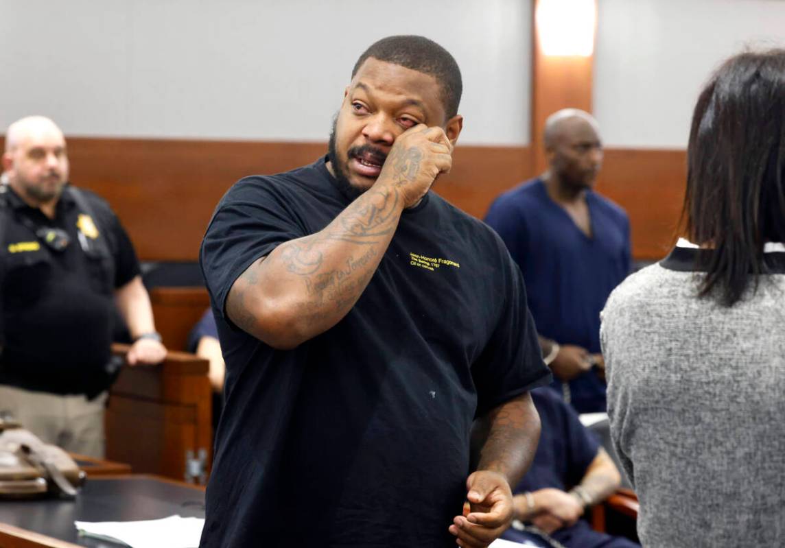 Danaun Davis, the father of La’Rayah Patra Nicole Lamont Davis, weeps as he delivers his ...