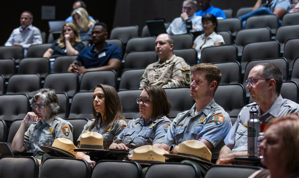 National Park Rangers join others in listening to speakers during the second annual Southern Ne ...