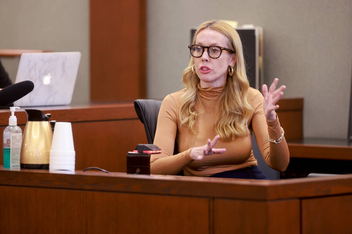 Real estate agent Kristen Riffle testifies on the witness stand on the fourth day of the murder ...