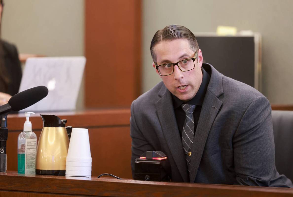 Metropolitan Police Department Detective John Hoffman testifies on the witness stand on the fou ...