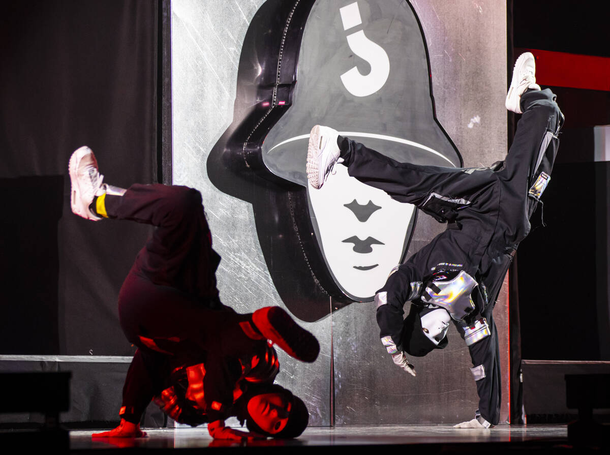 The Jabbawockeez perform in their production, "Timeless," at the MGM Grand Garden Are ...