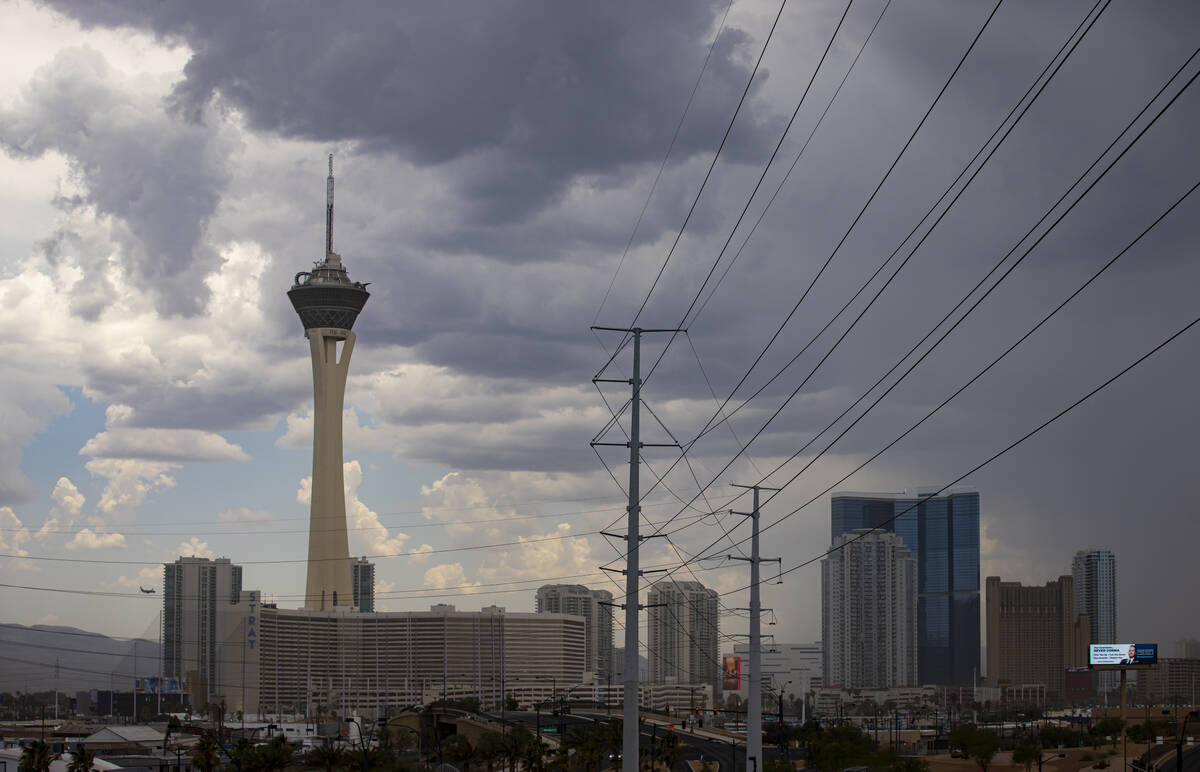 Rain is possible in the Las Vegas Valley on Saturday and Sunday, Aug. 17-28, 2024, says the Nat ...