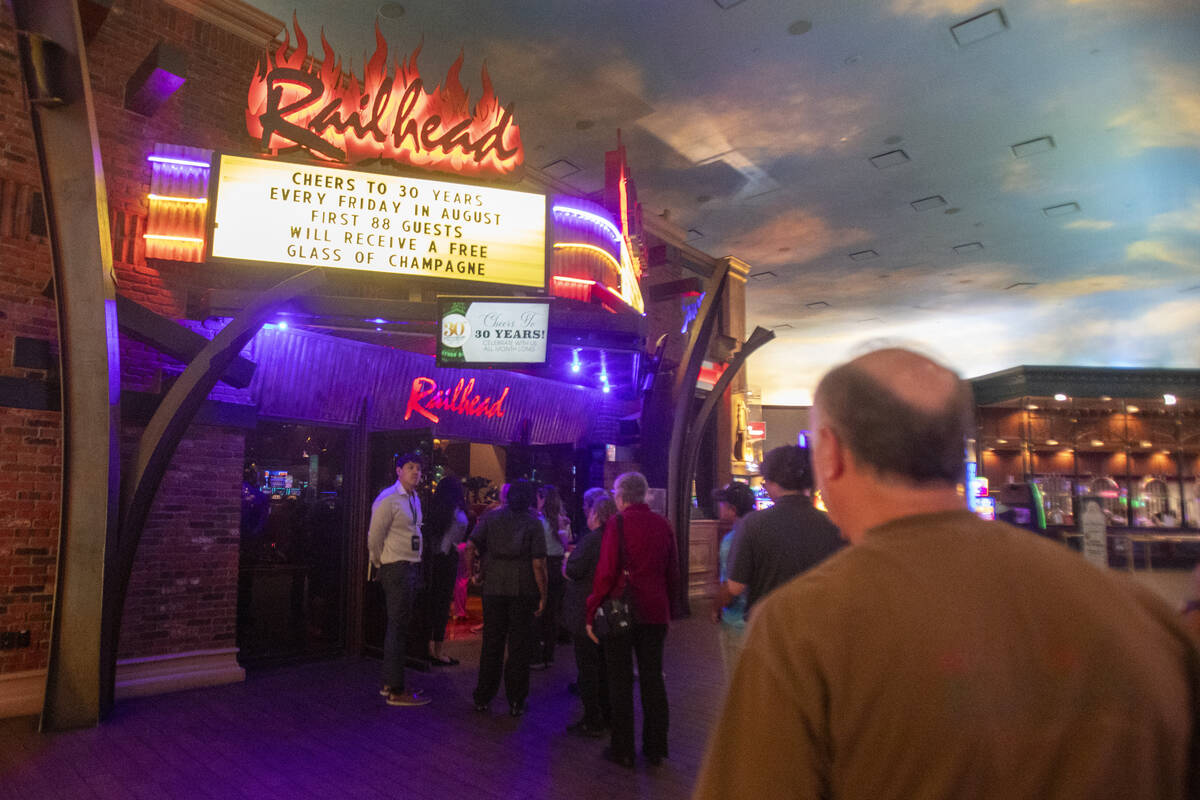 Boulder Station staff members are brought into the Railhead during the casino’s month-lo ...