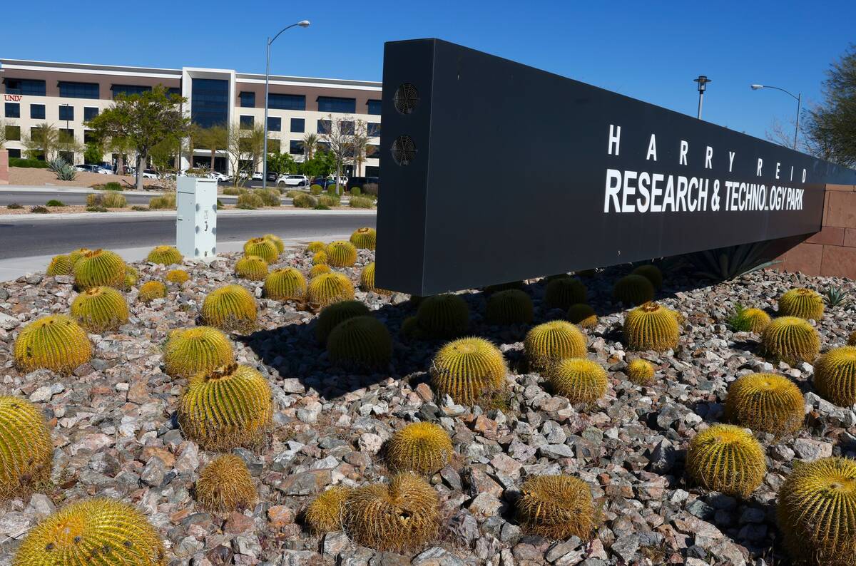 UNLV Black Fire Innovation, the first flagship tech building, is pictured at the Harry Reid Res ...