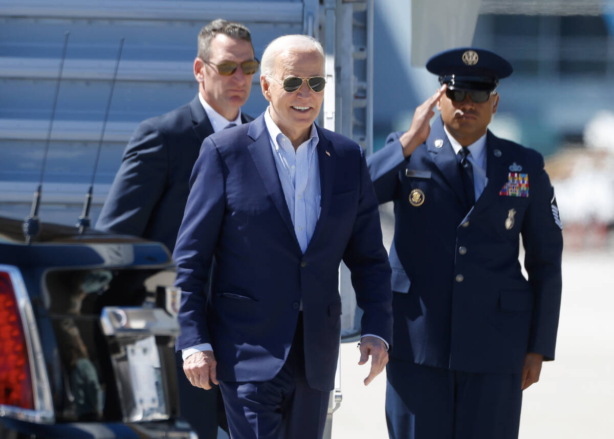 President Joe Biden. (Bizuayehu Tesfaye/Las Vegas Review-Journal) @bizutesfaye