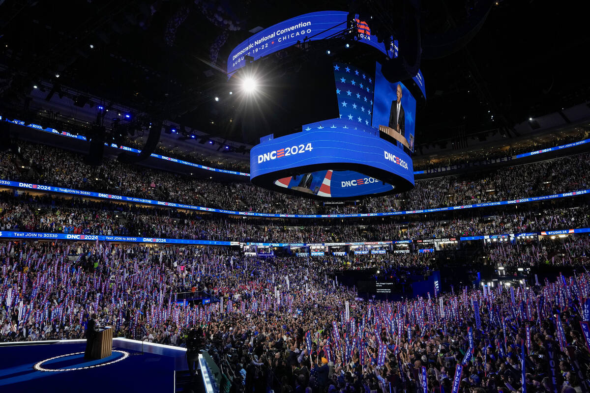 Former President Barack Obama speaks during the Democratic National Convention Tuesday, Aug. 20 ...