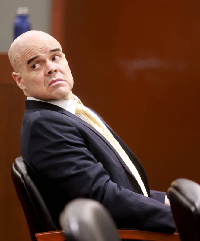 Robert Telles waits in court on the seventh day of his murder trial at the Regional Justice Cen ...