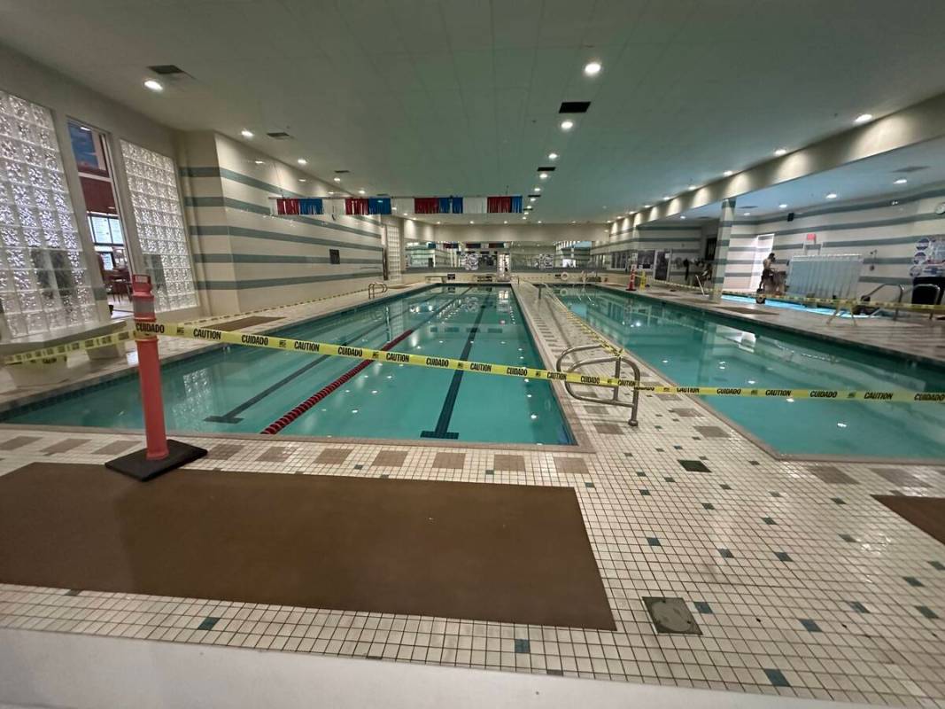 The Las Vegas Athletics Club pool-Northwest pool is closed on Wednesday, Aug. 21. 2024. The gym ...