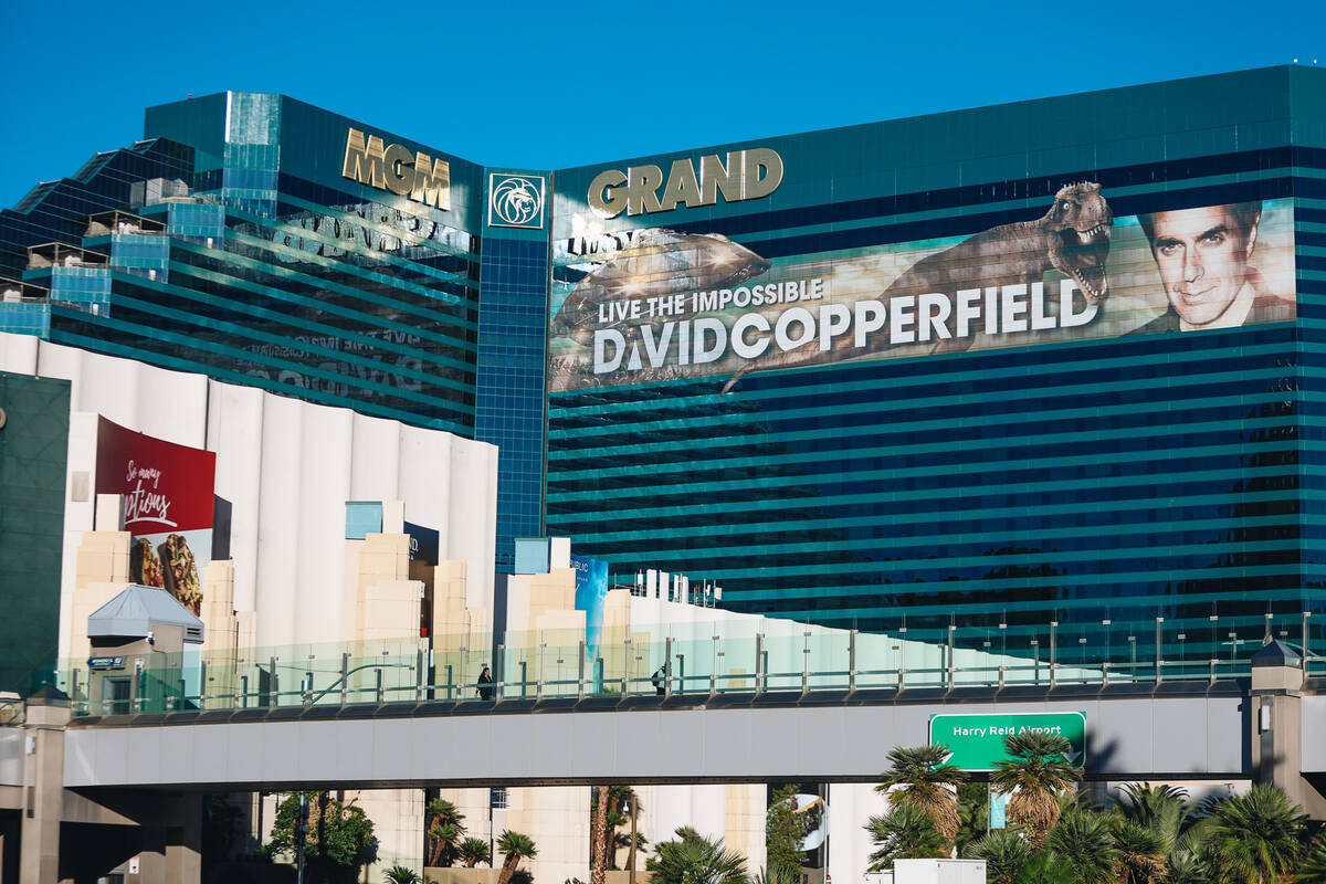 The MGM Grand is seen on Thursday, Nov. 9, 2023, in Las Vegas. (Madeline Carter/Las Vegas Revie ...