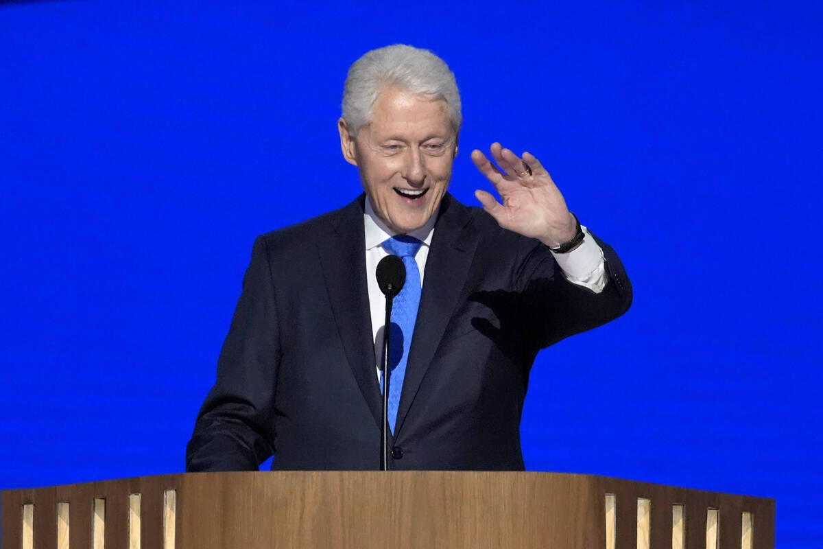 Former President Bill Clinton speaks during the Democratic National Convention Wednesday, Aug. ...