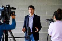 Prime Minister Justin Trudeau delivers a statement on the potential rail strike following an ev ...