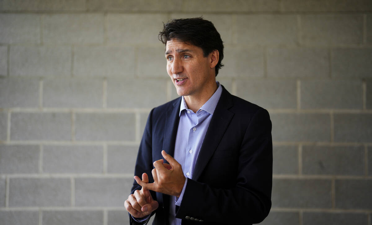 Prime Minister Justin Trudeau delivers a statement on the potential rail strike following an ev ...