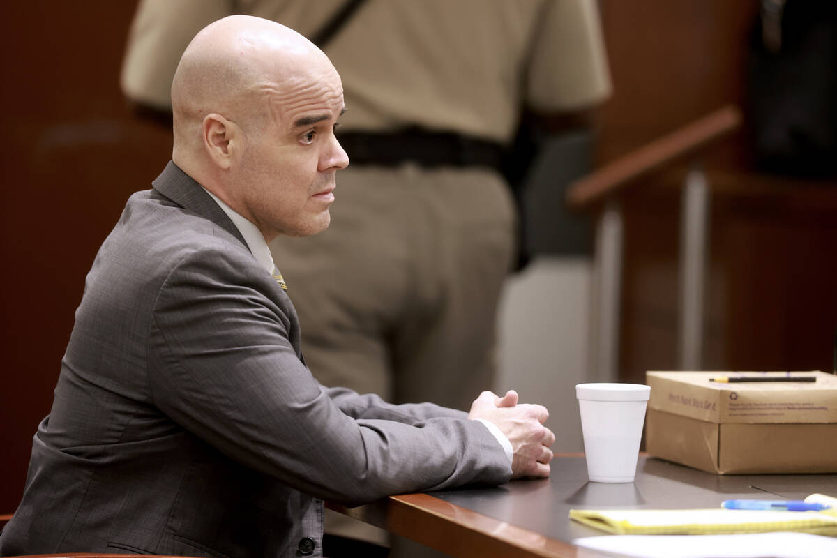 Robert Telles waits in court before the 11th day of his murder trial at the Regional Justice Ce ...