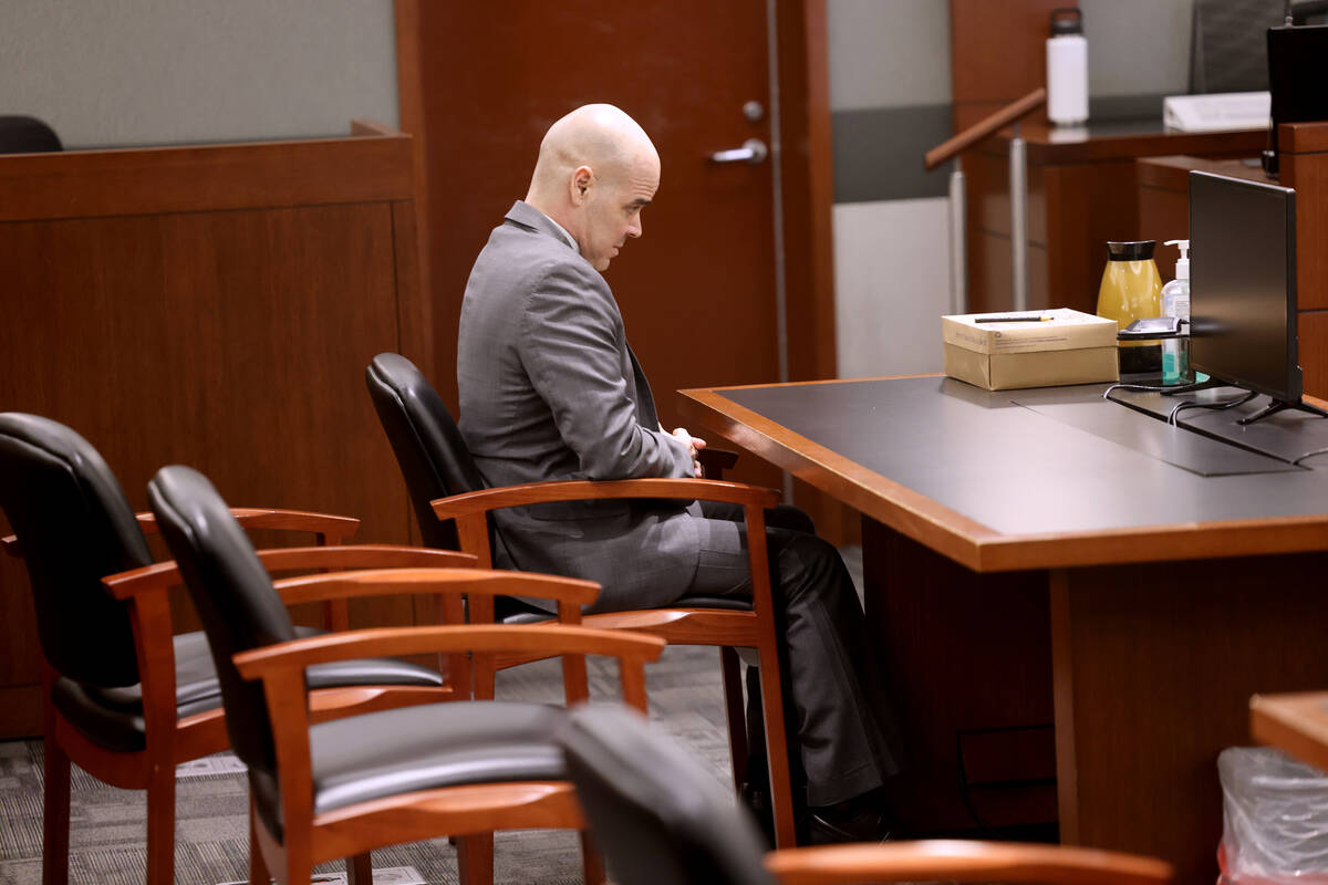 Robert Telles waits in the courtroom during his murder trial at the Regional Justice Center in ...