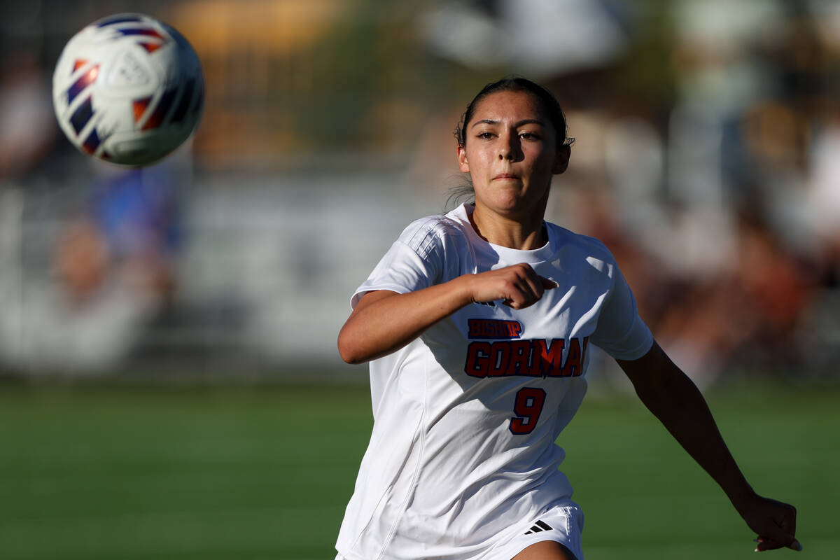 Bishop Gorman’s Alana Moore runs after the ball during a high school soccer game against ...