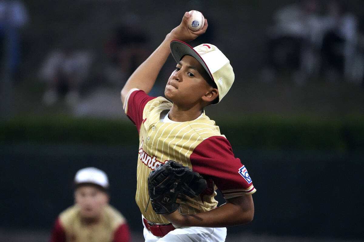 Henderson, Nev.'s Russell McGee delivers during the during the third inning of a baseball game ...