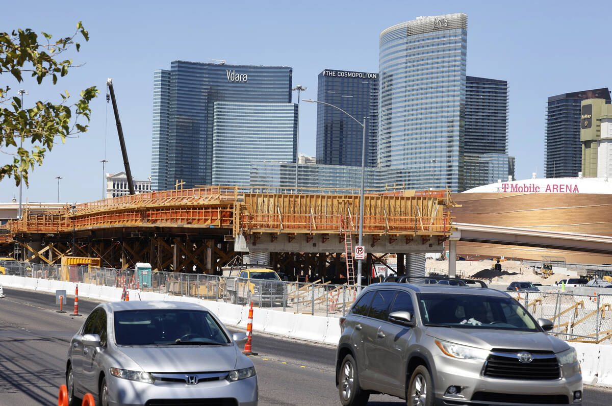 Construction is underway on Tropicana Avenue over Interstate 15 as part of the Tropicana constr ...