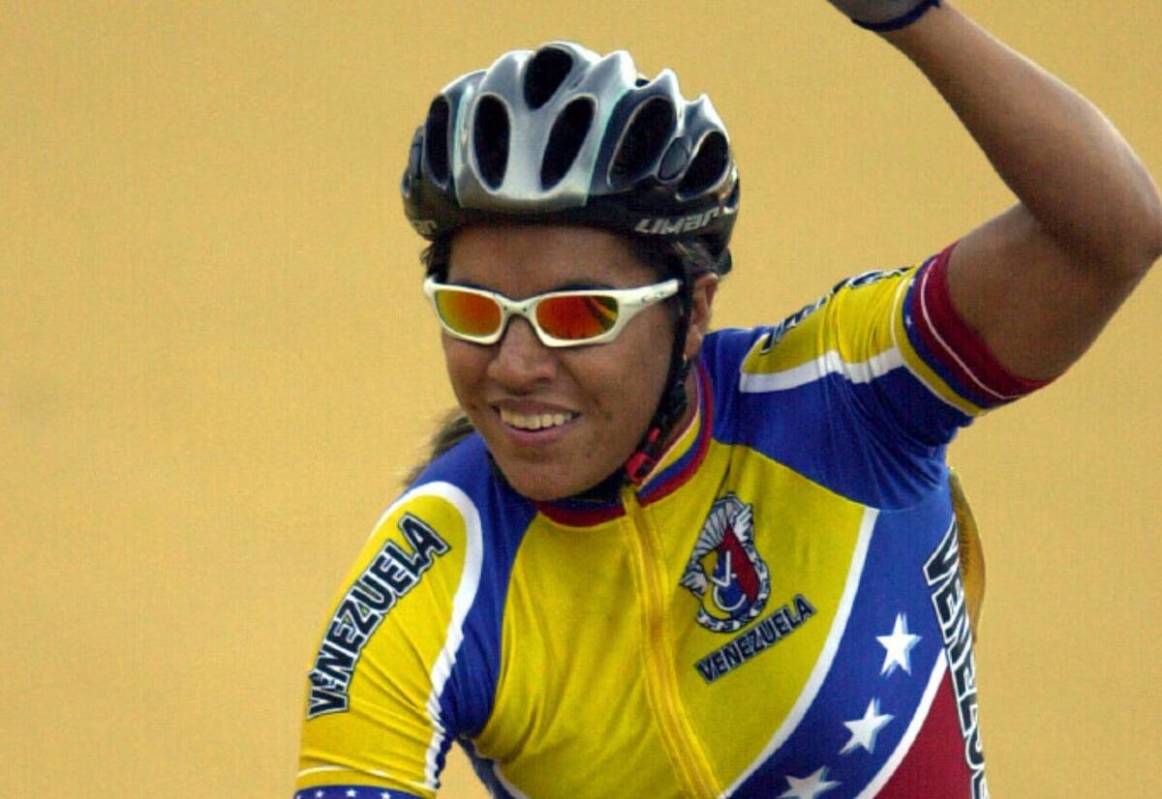 Venezuela's Daniela Larreal celebrates her gold medal victory during the Central American and C ...