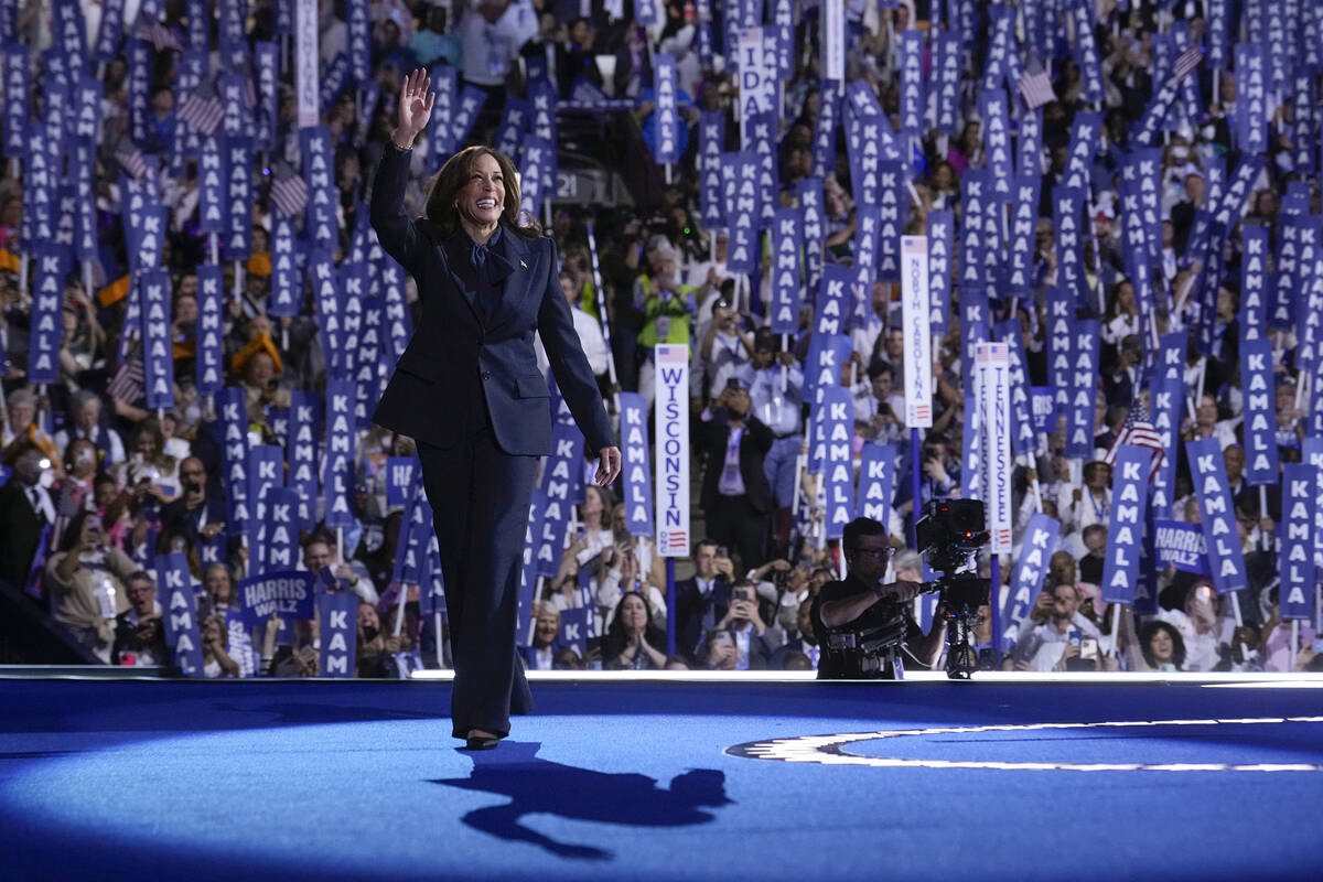 Democratic presidential nominee Vice President Kamala Harris arrives to speak on the final ...