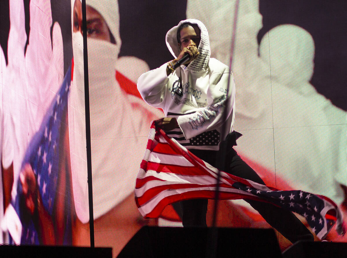 A$AP Rocky performs at the Bacardi stage during the final day of the Life is Beautiful festival ...