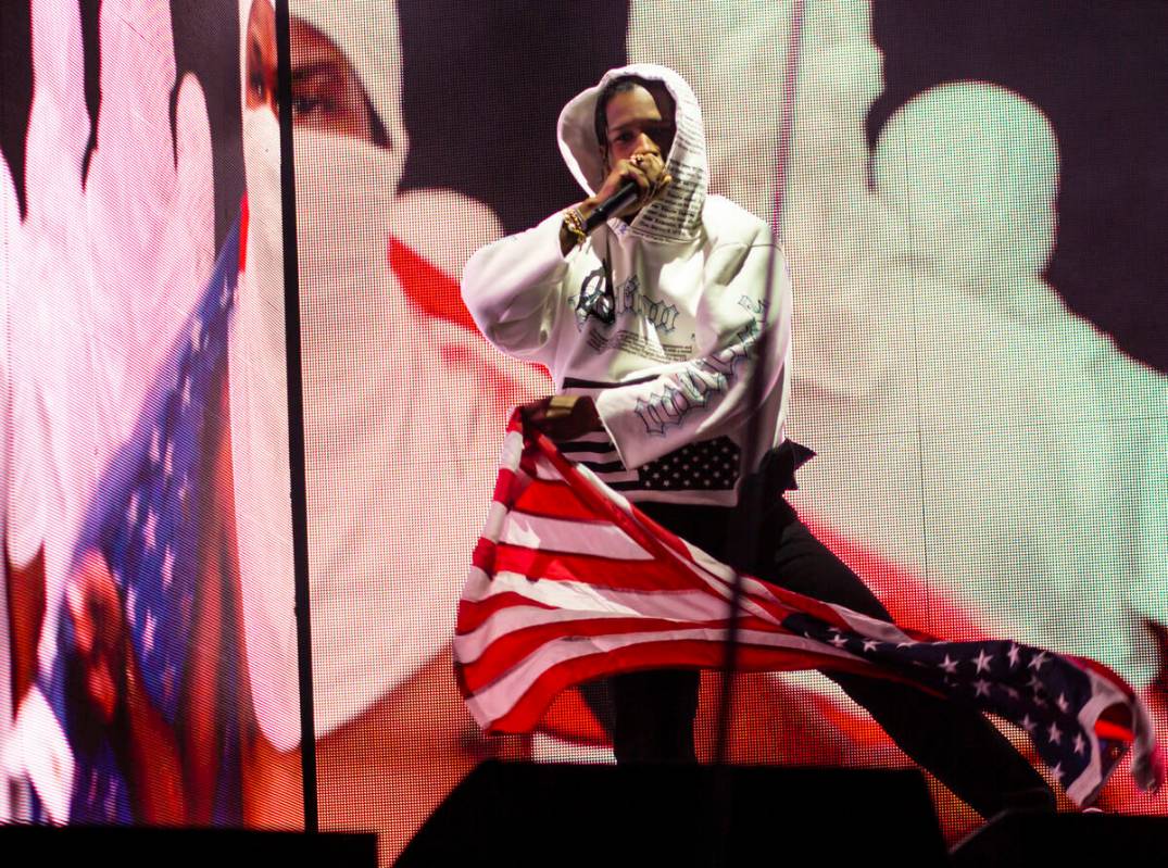 A$AP Rocky performs at the Bacardi stage during the final day of the Life is Beautiful festival ...