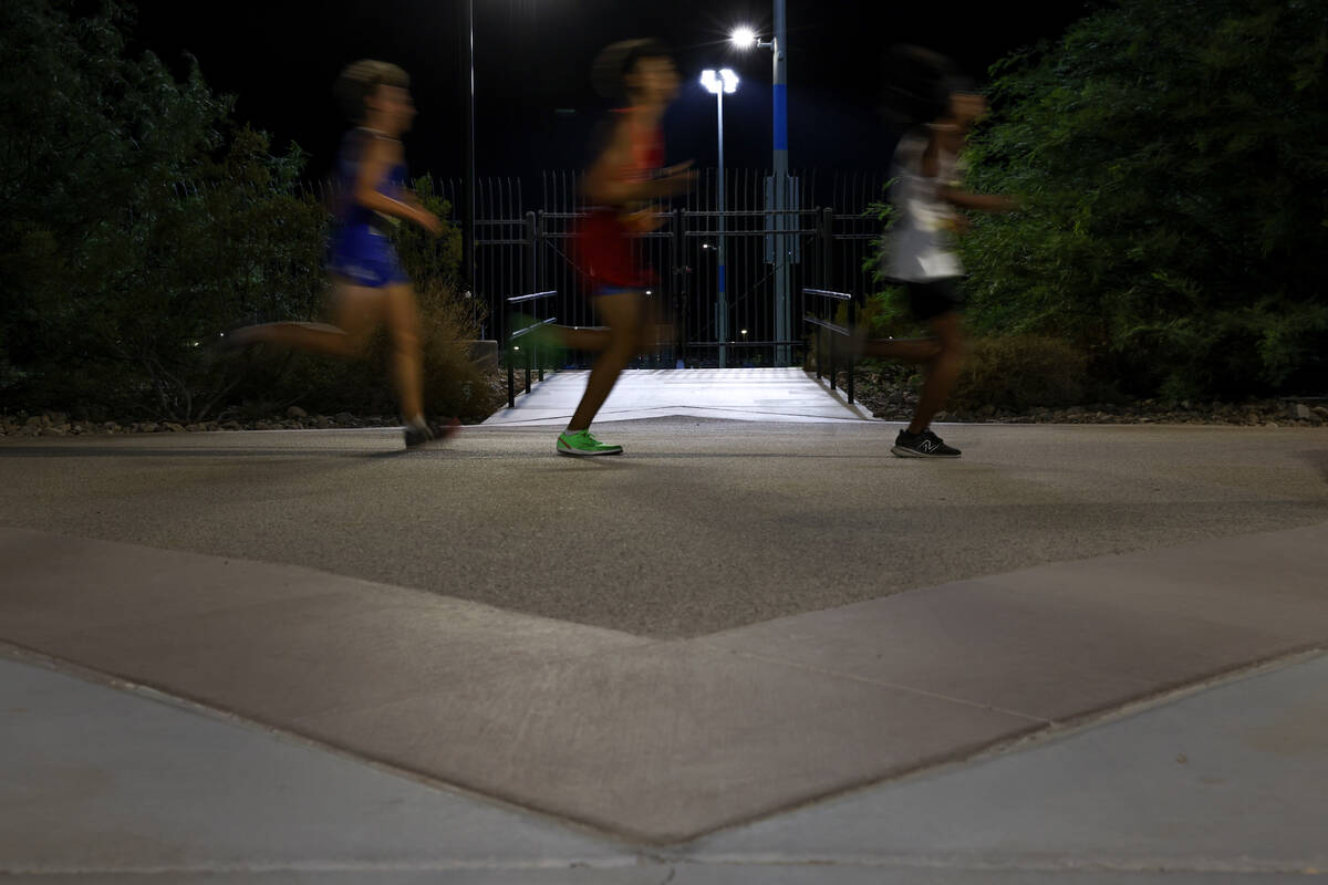 Runners compete in the boys “South of Sahara” section during the Red Rock Running ...