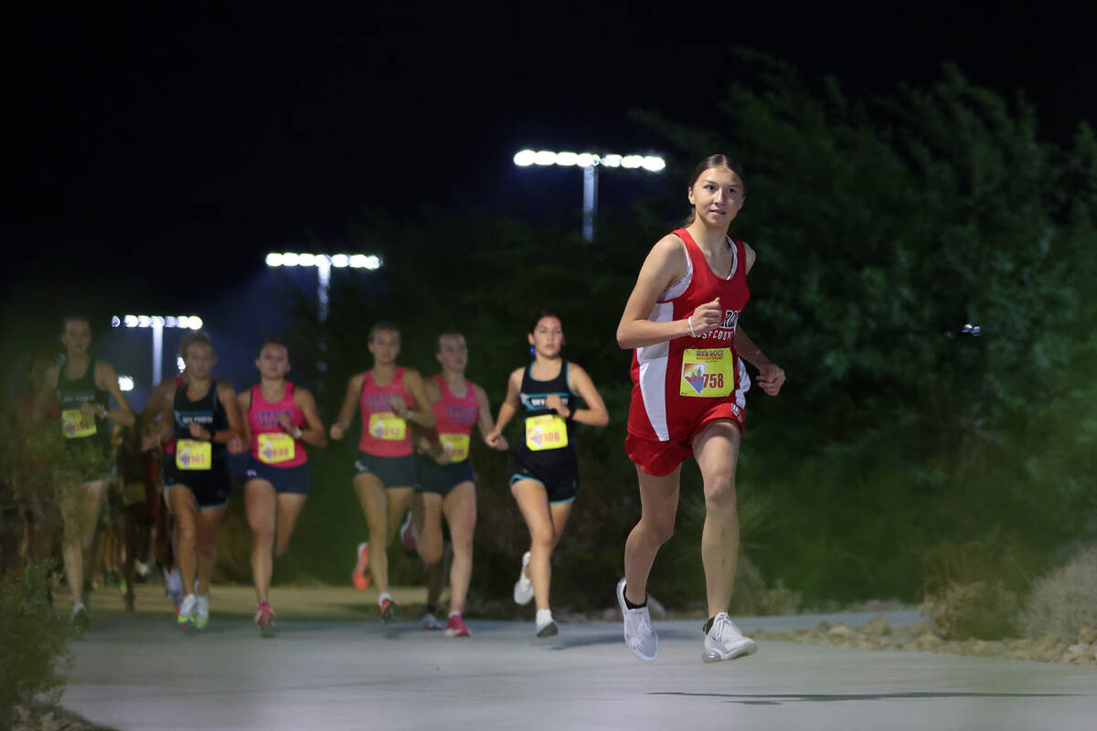 Doral Red Rock’s Annalise Echavvaria leads a pack during the Red Rock Running Company In ...