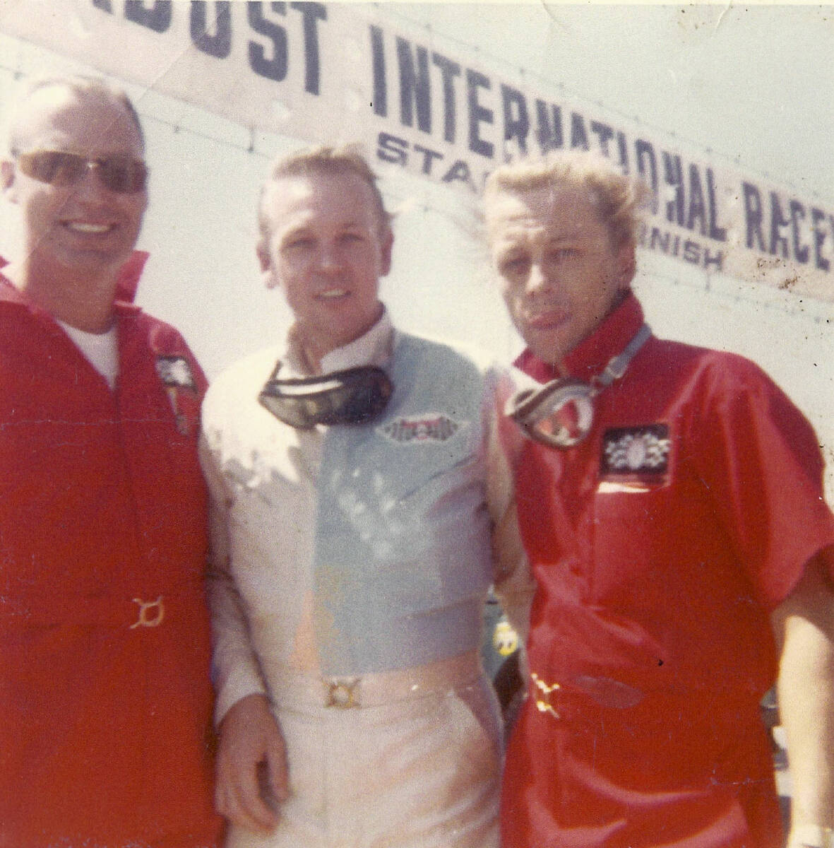 Mel Larson, center, and longtime friend Norm Johnson, right, are pictured during the 1968 runni ...