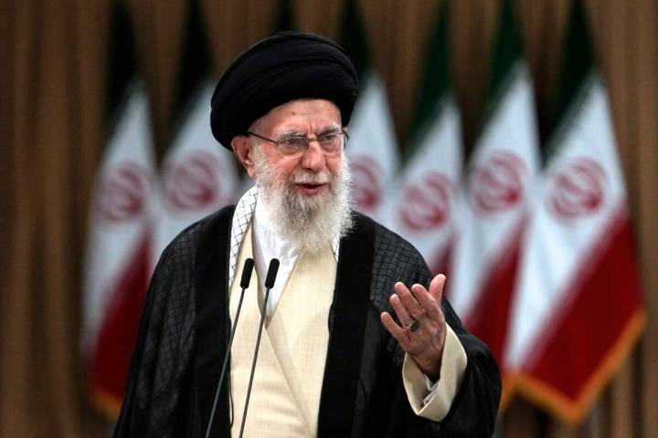 FILE - Iranian Supreme Leader Ayatollah Ali Khamenei speaks in Tehran, Iran, July 5, 2024. Secr ...