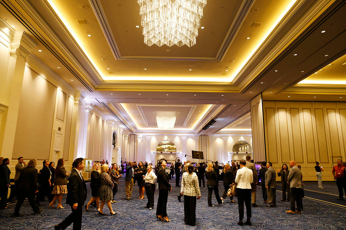 Guests attend the opening of the Venetian Resort Las Vegas new conference center, which is part ...