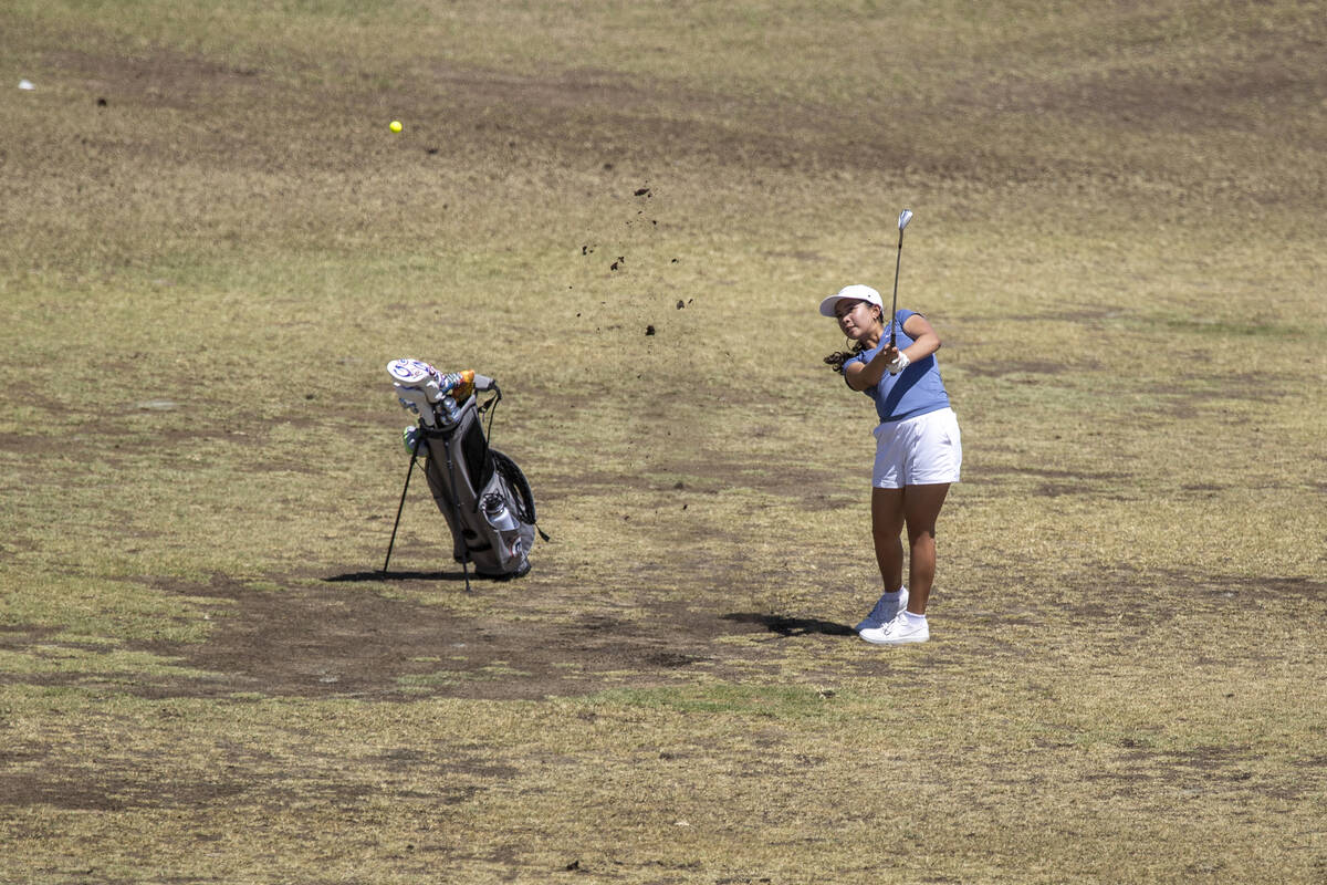 Bishop Gorman’s Francine Paloma competes during the Class 5A Mountain League girls golf ...