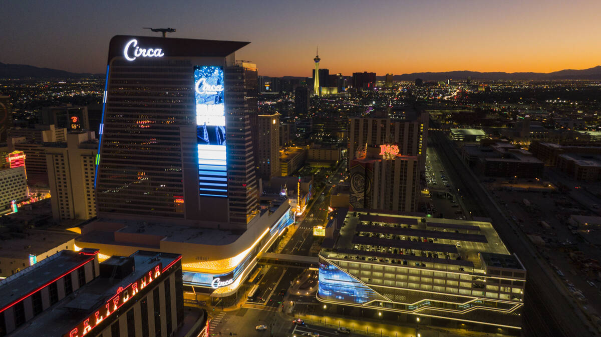 An aerial view of CircaCirca Resort & Casino in downtown Las Vegas, on Tuesday evening, October ...