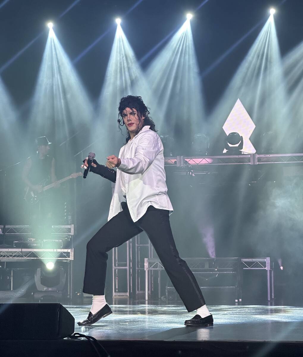 Michael Firestone, star of "MJ The Evolution," performs at Orleans Showroom in Las Vegas on Thu ...