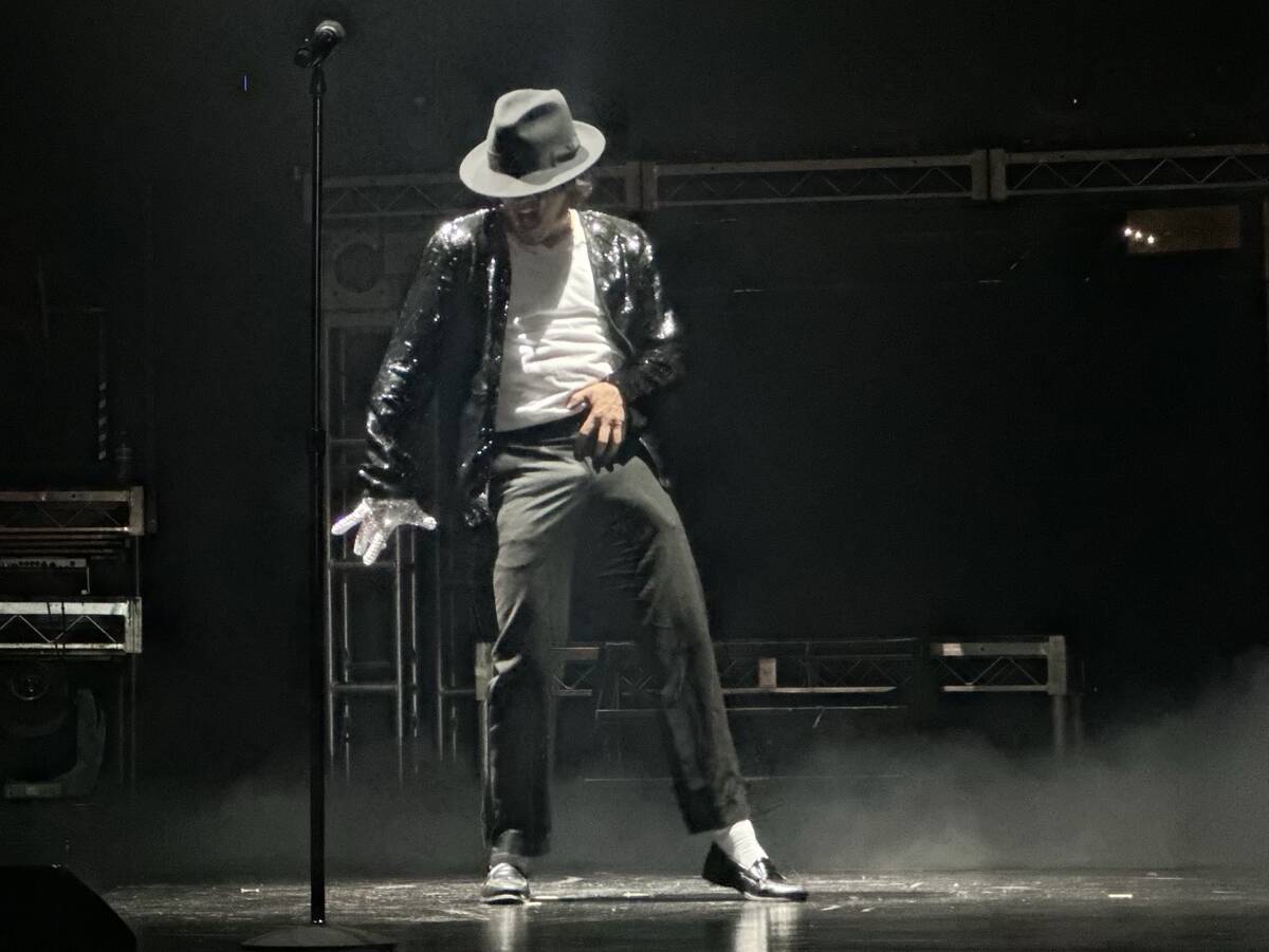 Michael Firestone, star of "MJ The Evolution," performs at Orleans Showroom in Las Vegas on Thu ...