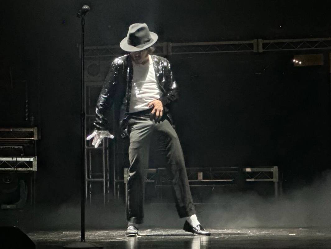 Michael Firestone, star of "MJ The Evolution," performs at Orleans Showroom in Las Vegas on Thu ...