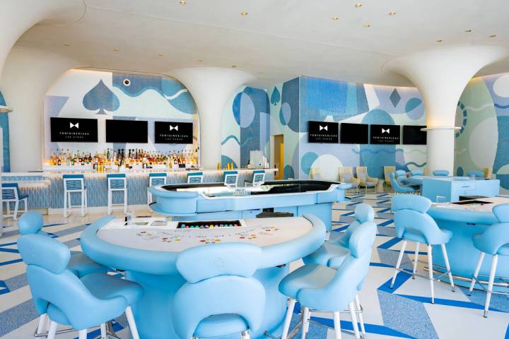 The Fontainebleau Oasis Pool Deck gaming area has expanded to four blackjack tables and one cra ...