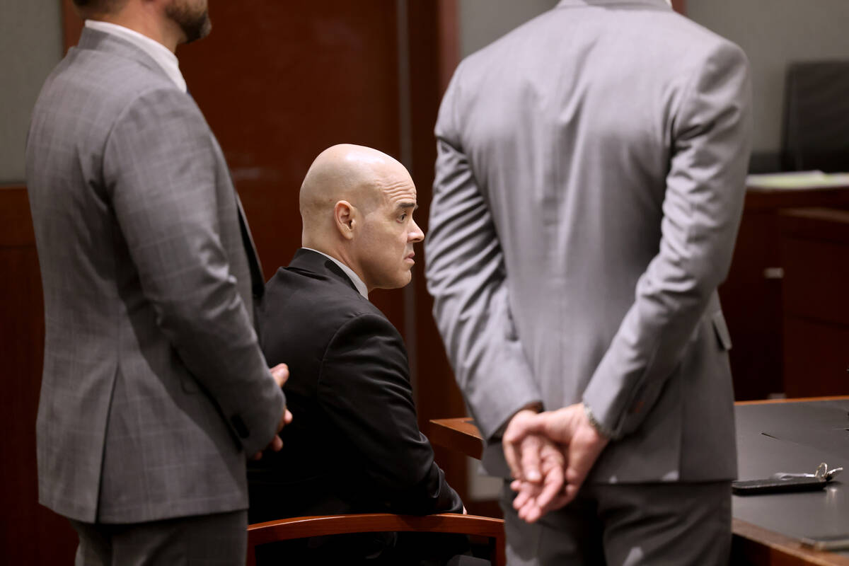 Robert Telles waits in court for a hearing regarding juror questions during deliberations for h ...