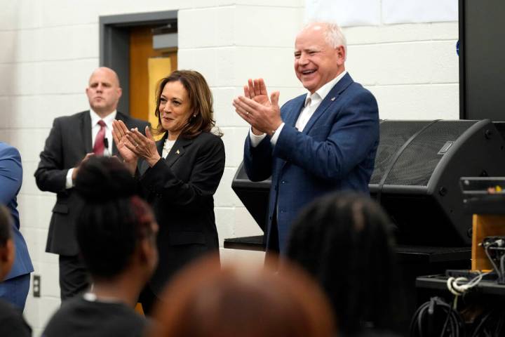 Democratic presidential nominee Vice President Kamala Harris and Democratic vice presidential c ...