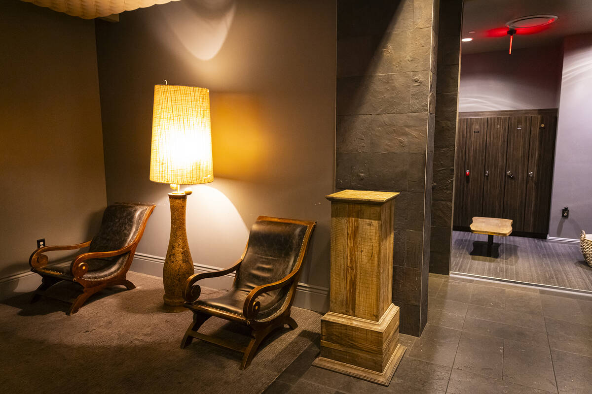 An area inside the men’s locker room at the exclusive Kilo Club, (Chase Stevens/Las Vegas Rev ...