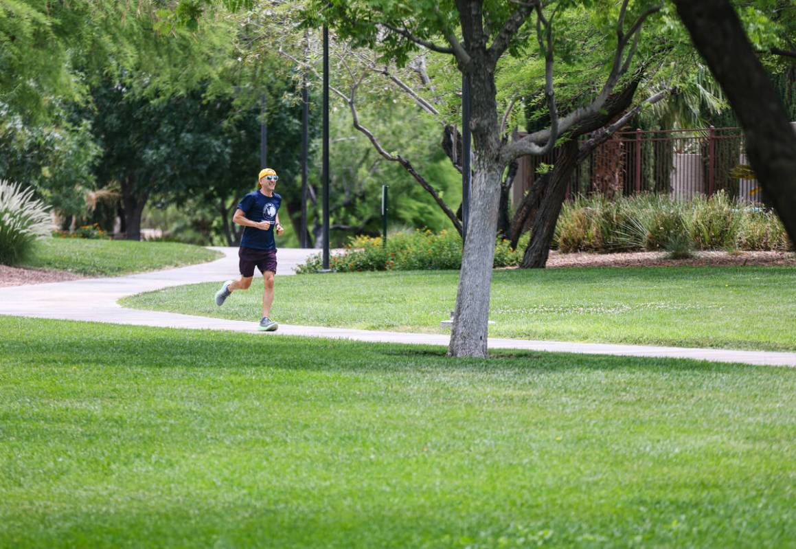 Derek Stefureac runs in Willow Park in Las Vegas, Tuesday, June 18, 2024. Despite being diagnos ...