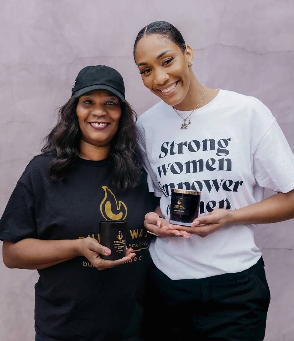 A’ja Wilson and her mother, Eva Rakes Wilson, started Burnt Wax candle company in 2021 with p ...