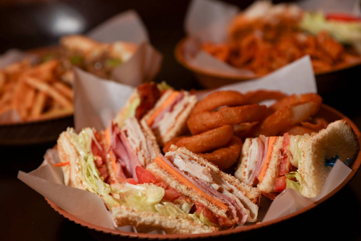 The Triple Decker Club sandwich at Torrey Pines Pub on Wednesday, Aug. 21, 2024, in Las Vegas. ...